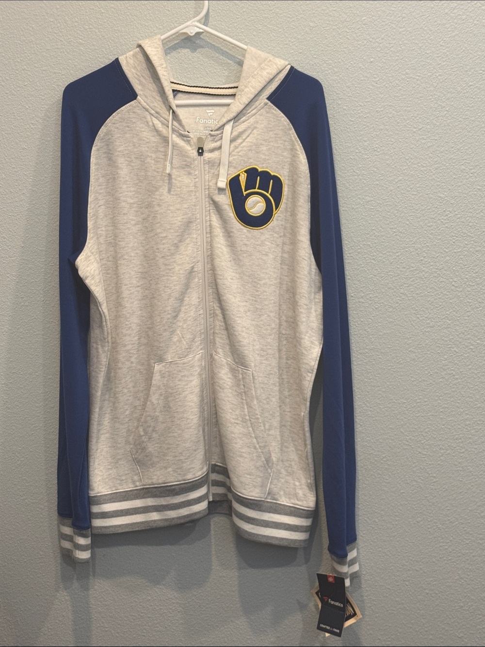 Fanatics Gray & Blue Milwaukee Brewers Full-Zip Hoodie